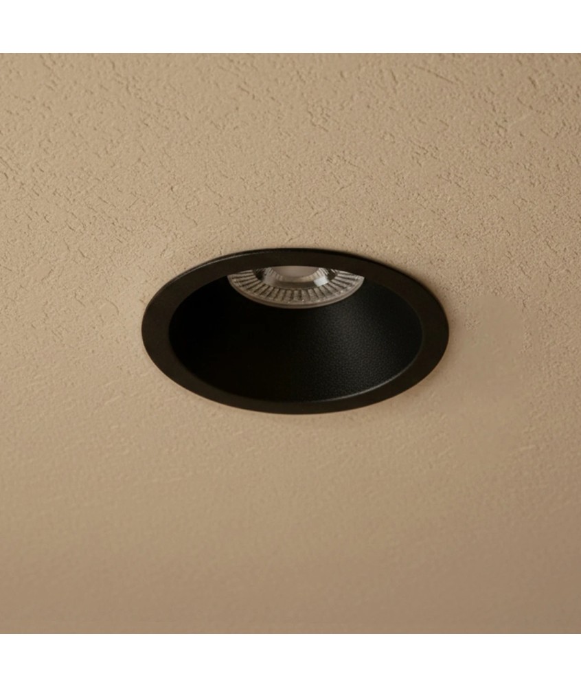 kelvo® DELTA KLV-101-0032 Χωνευτό Φωτιστικό Downlight Σποτ για Λάμπα MR16 με Ντουί GU10 AC 220-240V IP20 - Μαύρο Ματ - Μ8.5 x Π8.5 x Υ3.5cm - Q7.5cm